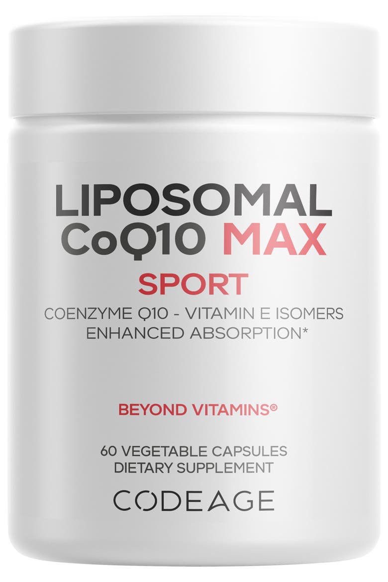 Liposomal CoQ10 250mg + Vitamin E Supplement, Main, color, White