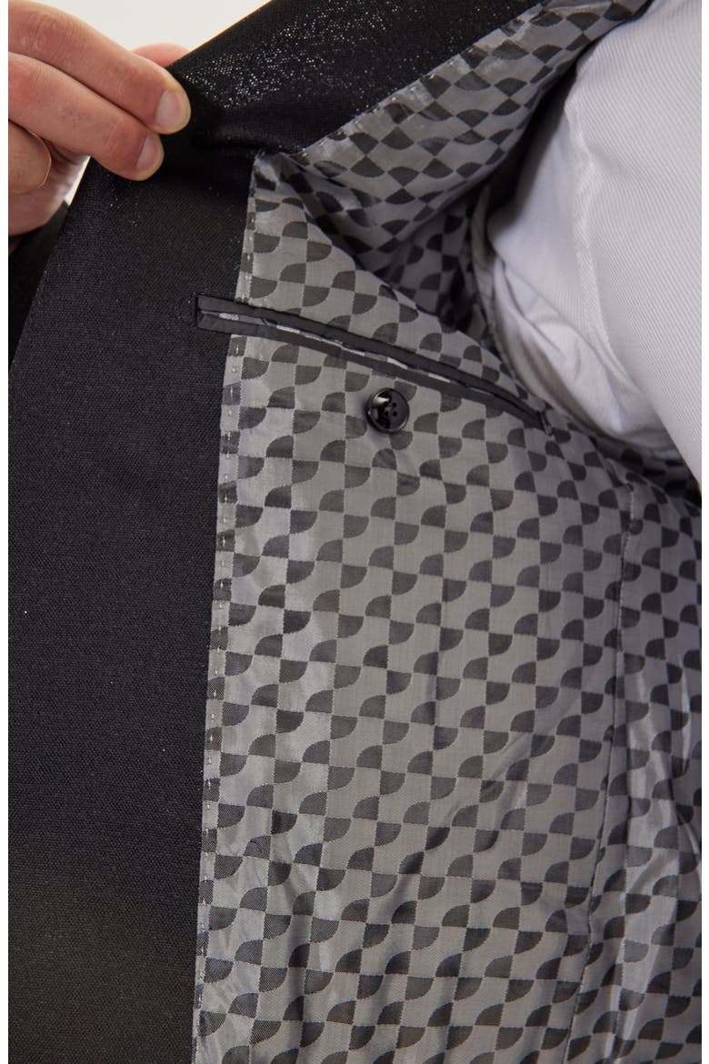 Metallic Sparkle Tuxedo Jacket, Alternate, color, BLACK