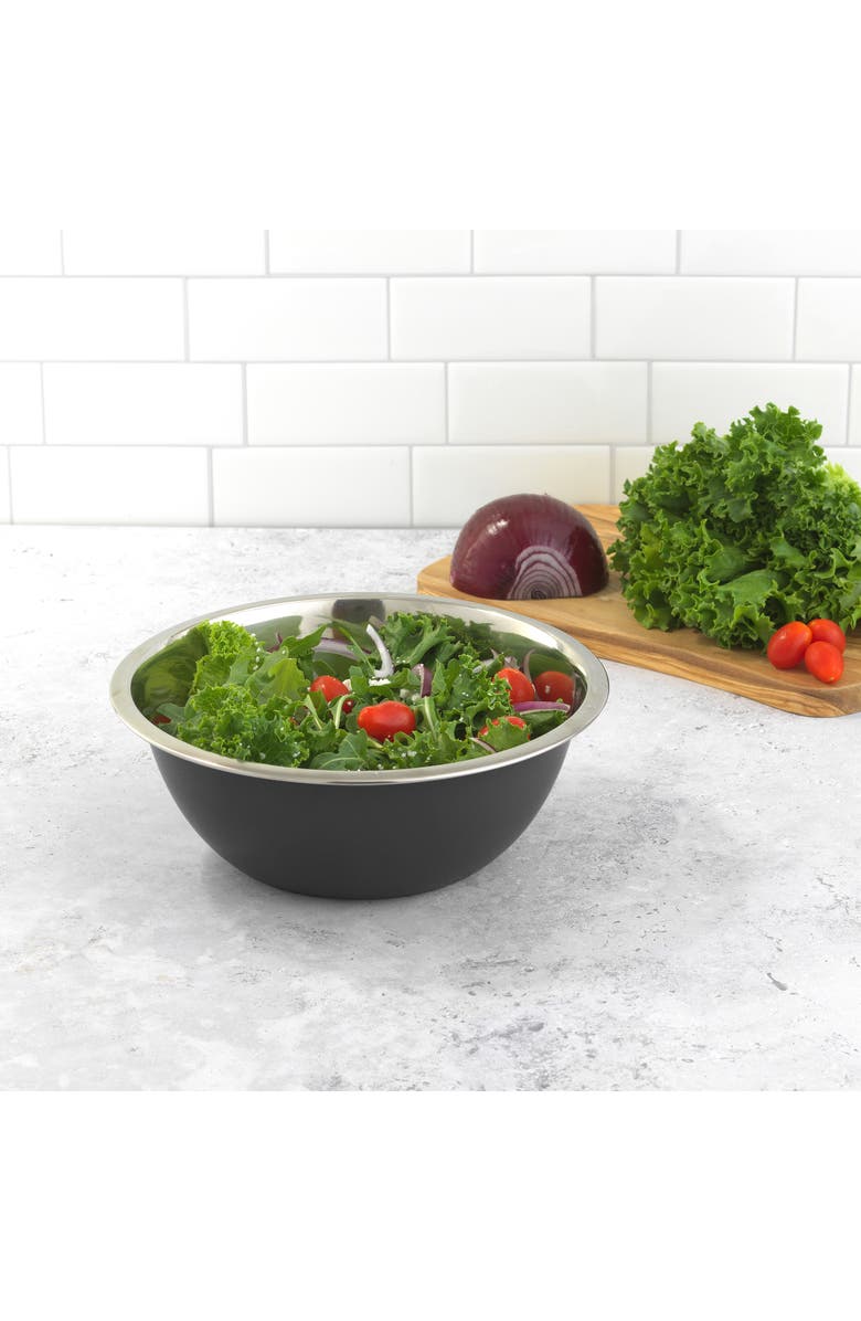 JoyJolt Stainless Steel Mixing Bowls - Set of 6, Alternate, color, Black