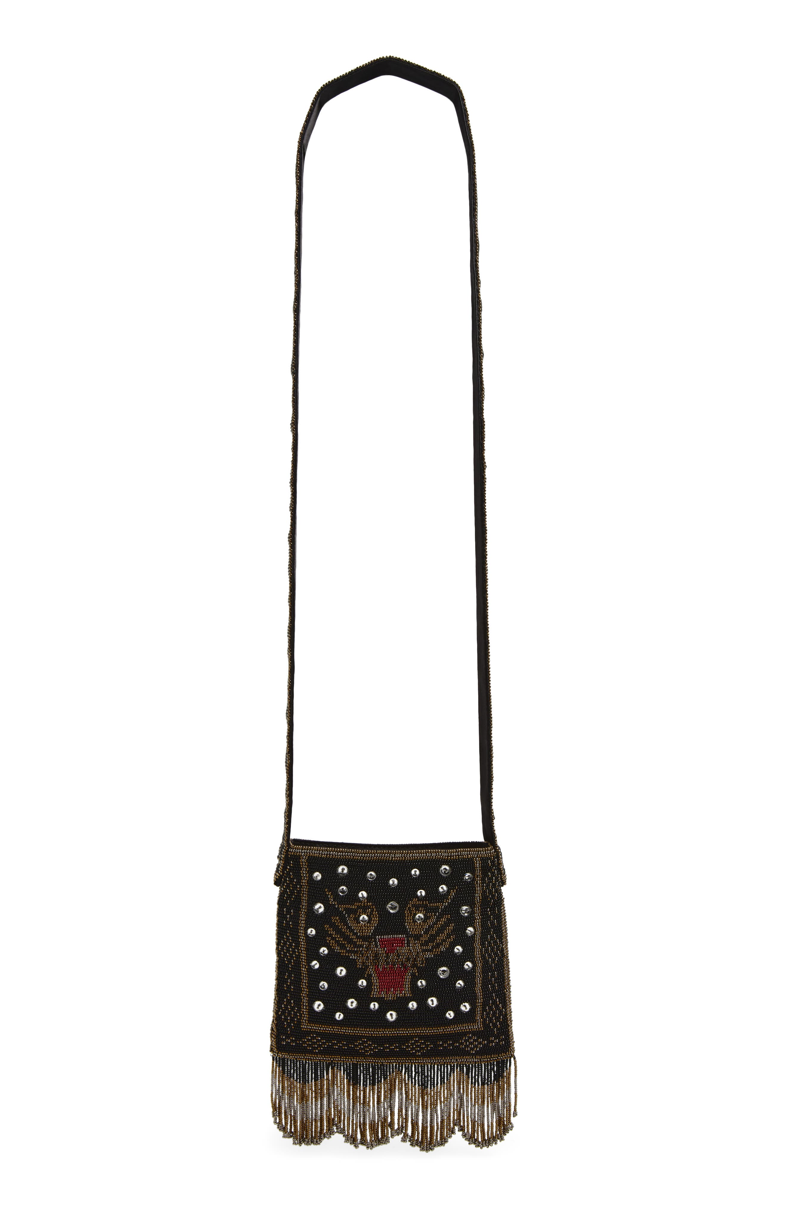 Valentino Garavani Small Nellcôte Le Chat Beaded Crossbody Bag, Alternate, color, Black Multi