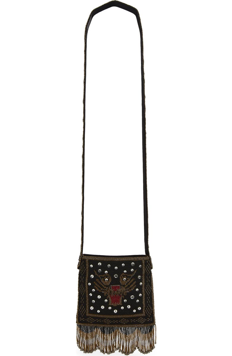 Valentino Garavani Small Nellcôte Le Chat Beaded Crossbody Bag, Alternate, color, Black Multi