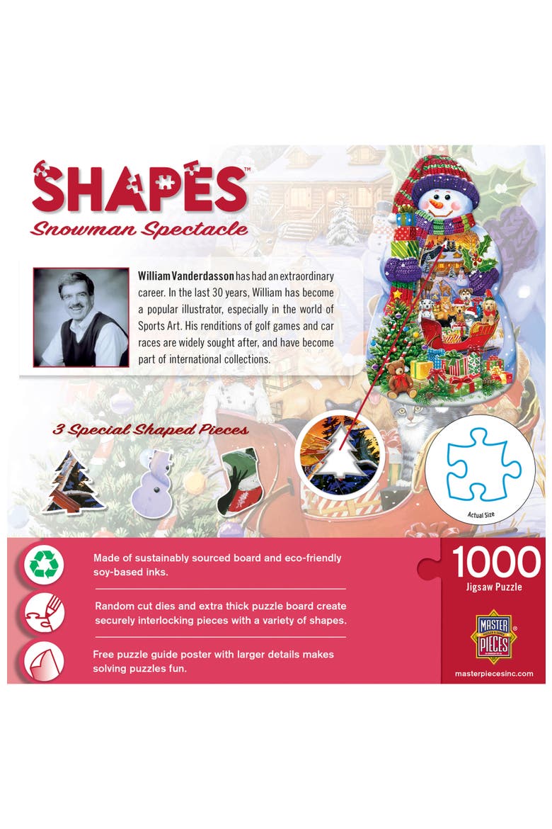 Snowman Spectacle 1000pc Shaped Puzzle, Alternate, color, Multicolor