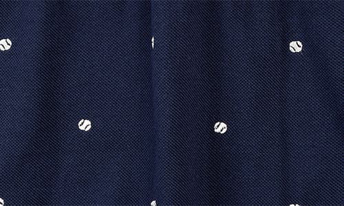 Miles The Label Baseball Embroidered Cotton Piqué Romper In Navy