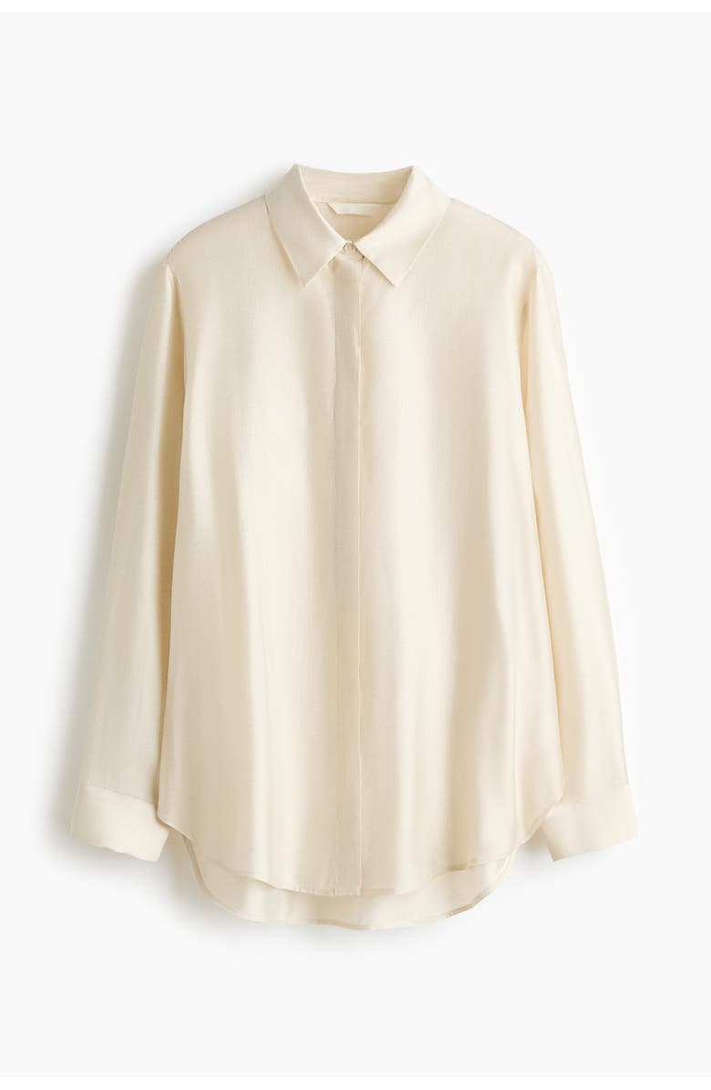 H&M Long Shirt, Main, color, Light Beige