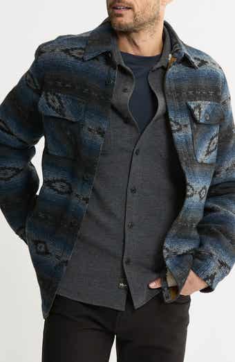JACHS Geometric Jacquard Faux Shearling Lined Jacket