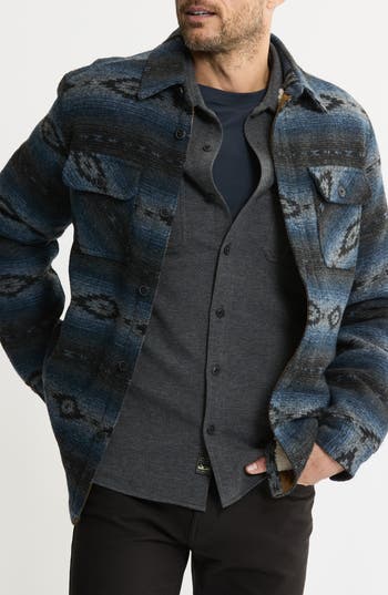 Jachs Geometric Jacquard Faux Shearling Lined Jacket