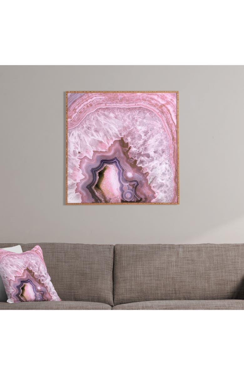Deny Designs Pale Pink Agate Framed Wall Art, Alternate, color,
