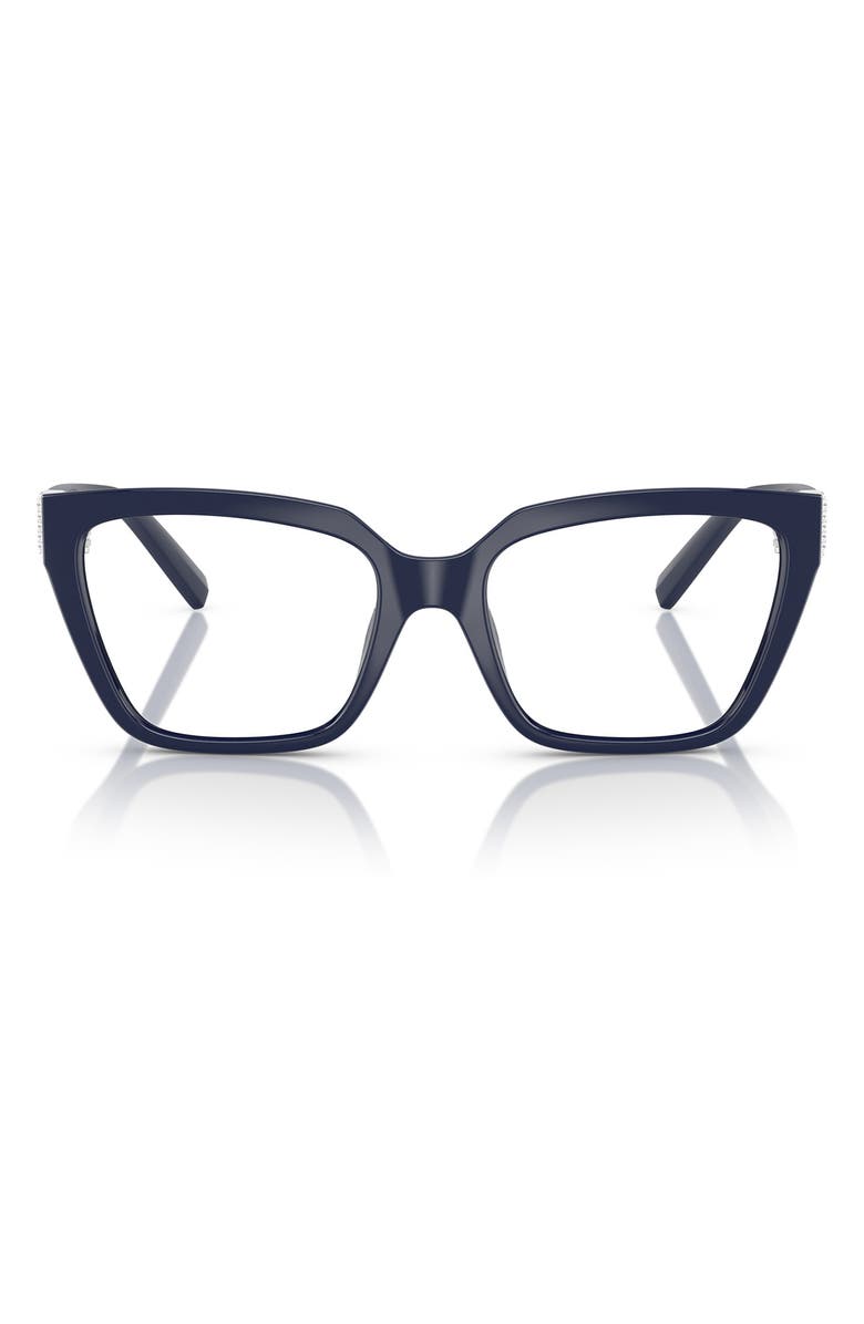 Tiffany & Co. 52mm Square Optical Glasses, Main, color, Dark Blue