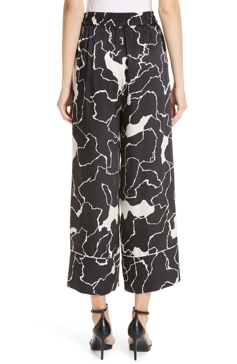 Yigal Azrouël Ocean Crest Print Twill Pants, Alternate, color,