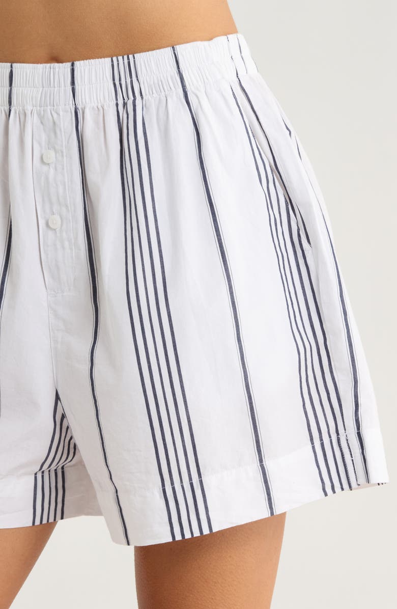 Nordstrom Oversize Stripe Cotton Short Pajamas, Alternate, color, White- Navy Danielle Stripe