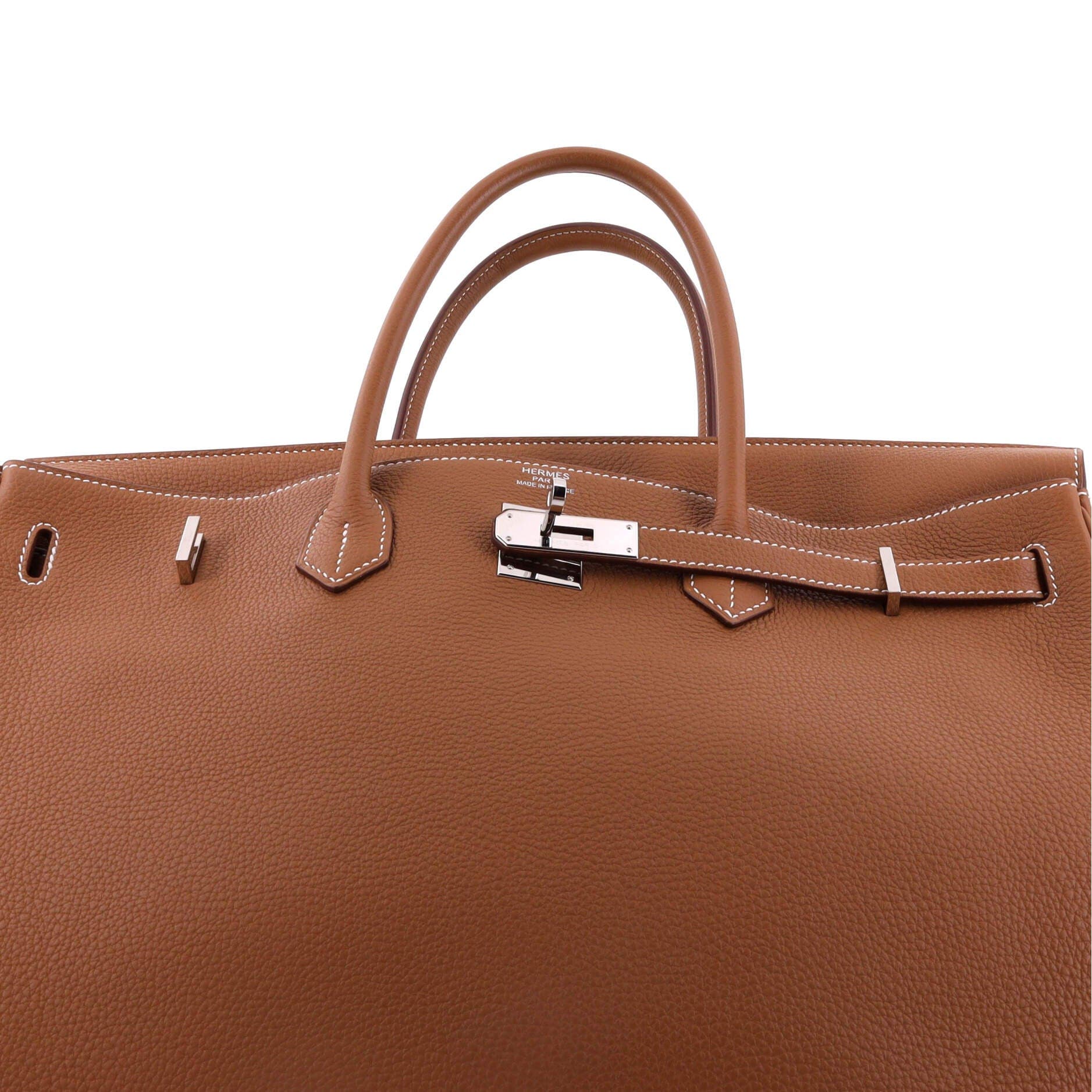 Birkin Handbag Brown Togo with Palladium Hardware 40, Alternate, color, Metallic Gold