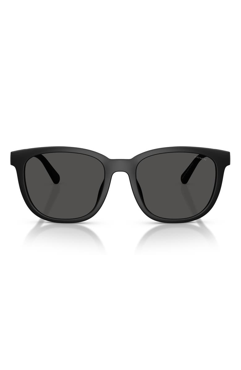 COACH 54mm Square Sunglasses, Main, color, Matte Black / Grey Solid
