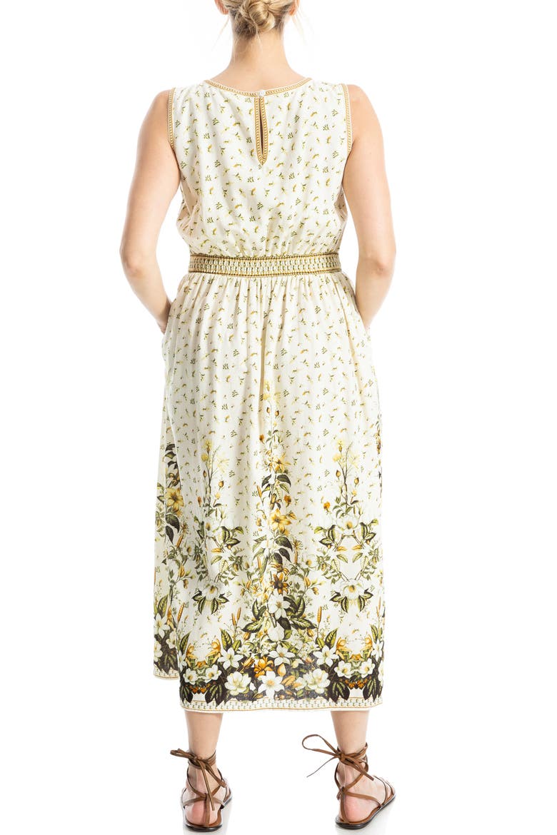 Floral Sleeveless Boat Neck Maxi Dress, Alternate, color, YELLOW MAGNOLIA