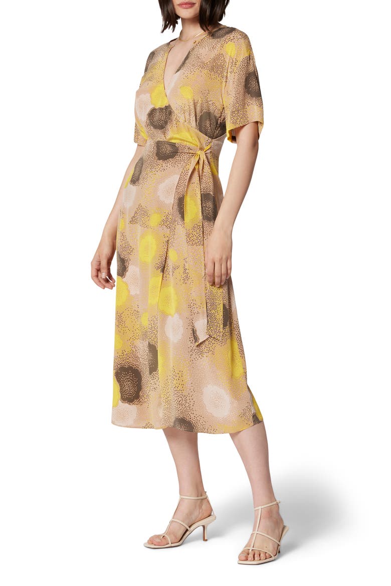 Korinne Silk Wrap Dress, Alternate, color, PRALINE MULTI