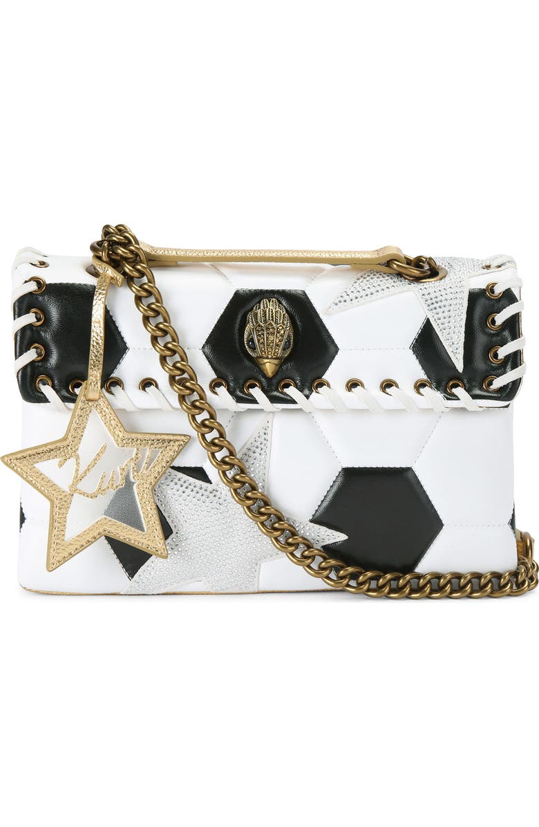 Kurt Geiger London Kensington Footy Bag, Main, color, White/ Black