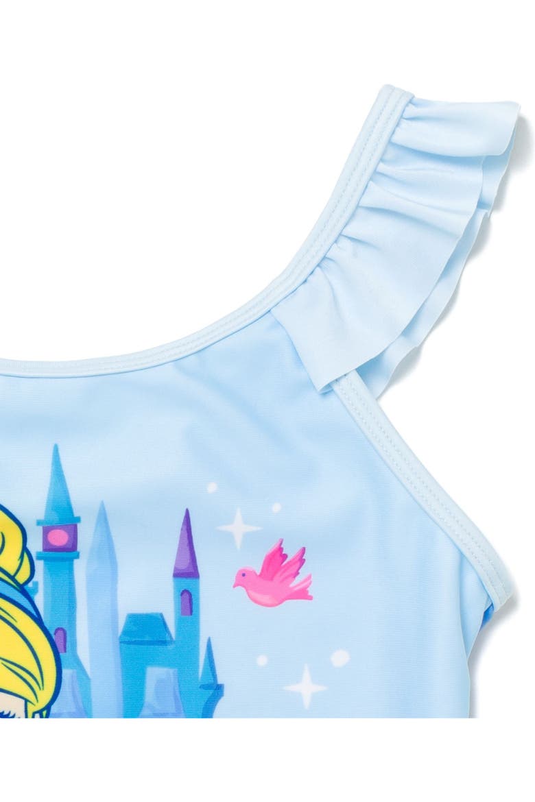 Princess One-Piece Bathing Suit, Alternate, color, Cinderella Blue Ombre