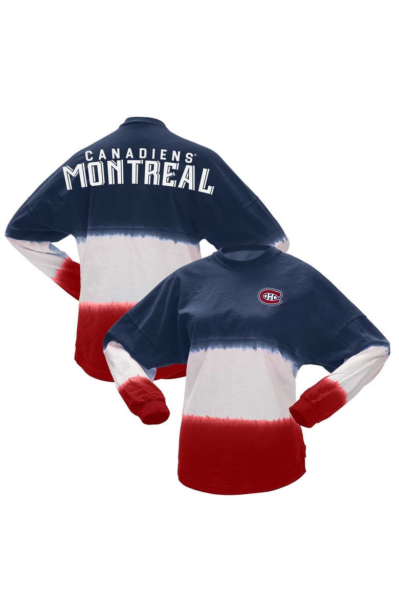 SPIRIT JERSEY Women's Fanatics Branded Navy/Red Montreal Canadiens Ombre Long Sleeve T-Shirt, Alternate, color, Navy