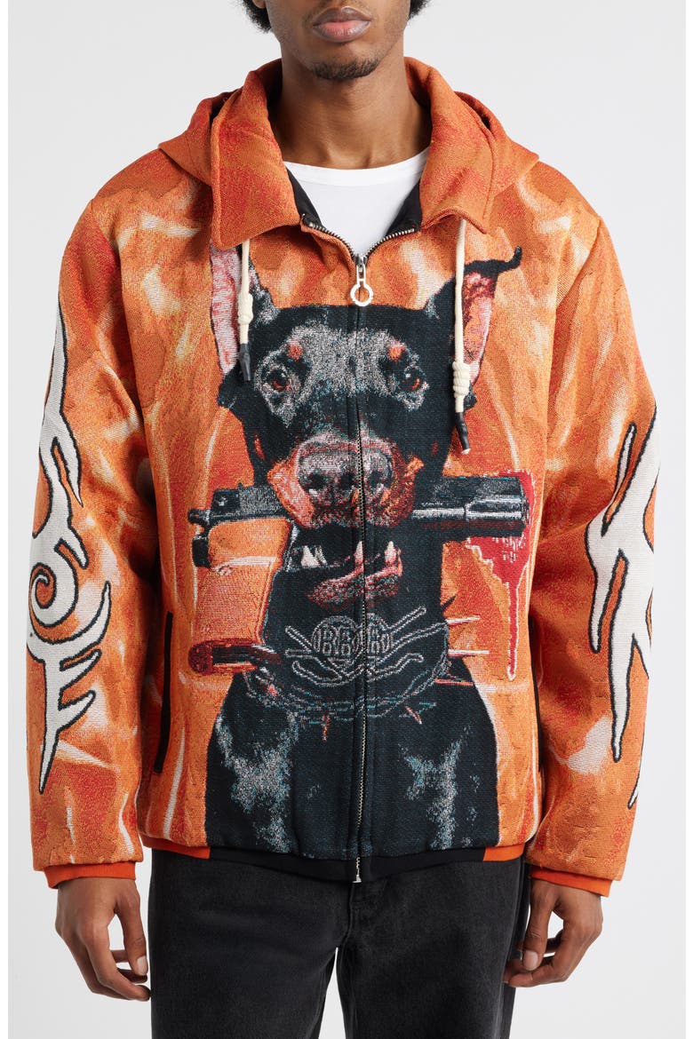 Doberman Gang Jacket, Alternate, color, ORANGE