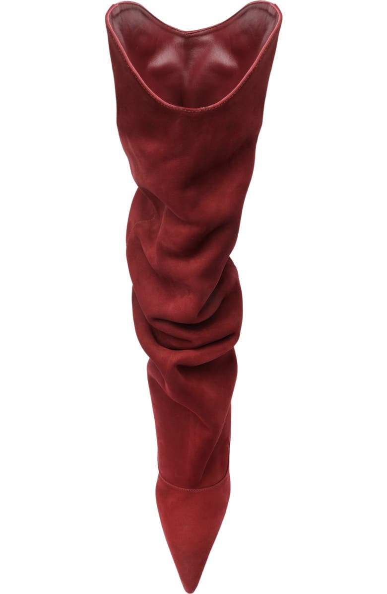 Schutz Maryana Up Slouch Pointed Toe Boot, Alternate, color, Red Brown