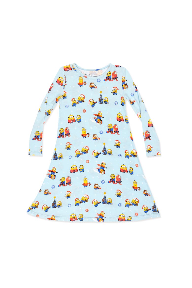Kids' Merry Minions Holiday Long Sleeve Dress, Main, color, Merry Minions Holiday