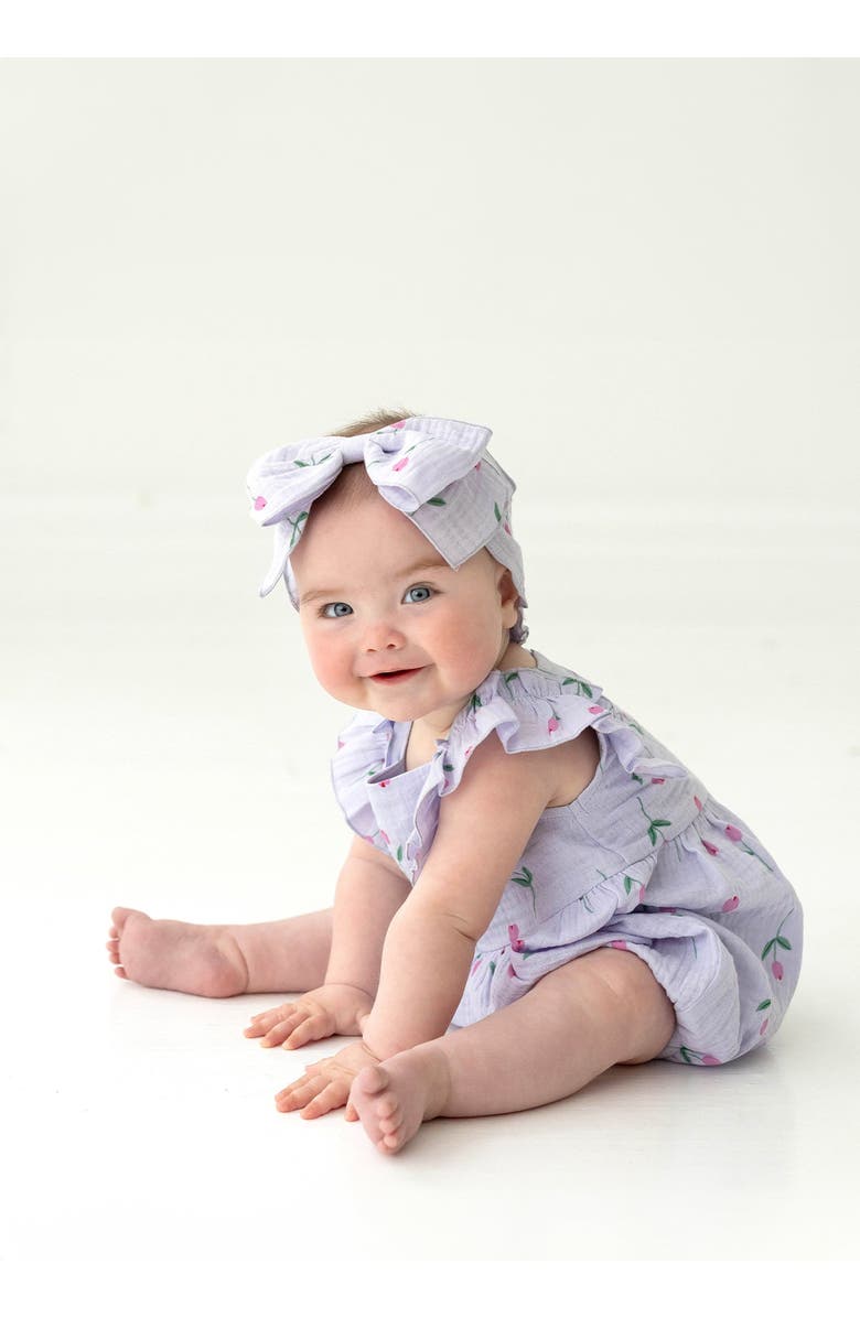 Mabel + Honey Tiny Tulip Baby Romper, Alternate, color, Purple