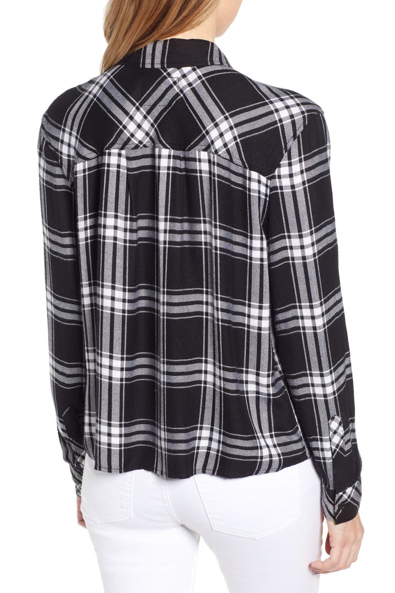 Dylan Plaid Shirt, Alternate, color, ONYX IVORY