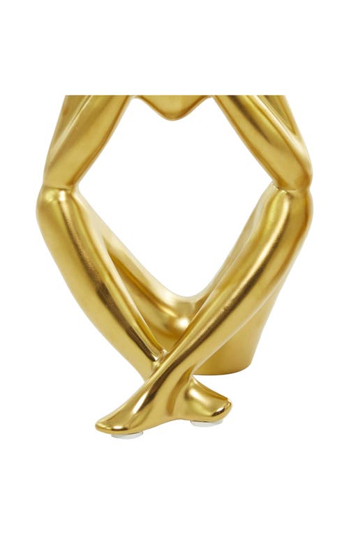 Uma Set Of 3 Contemporary Porcelain Statues In Gold