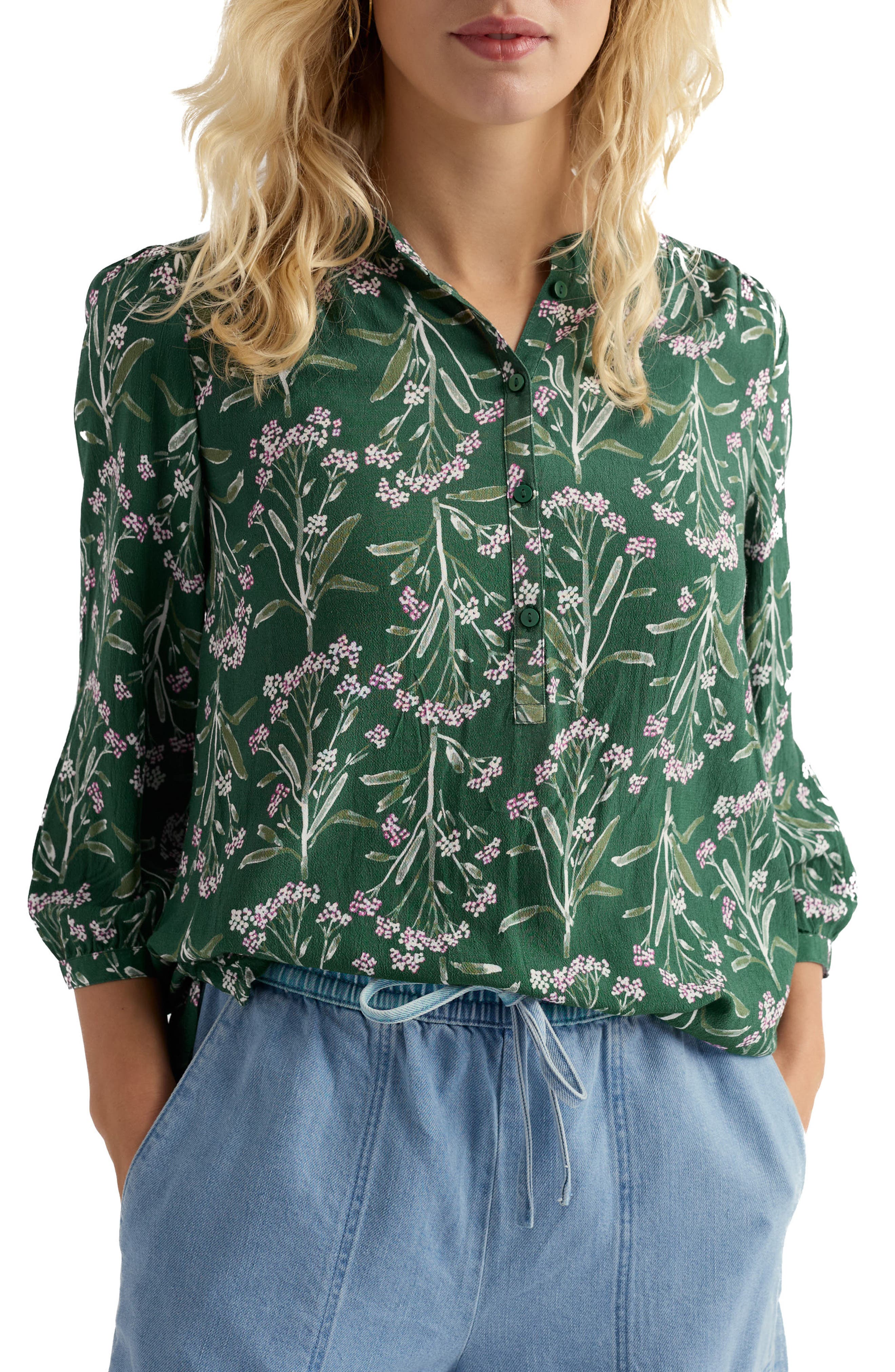 Willow Floral Print Popover Top