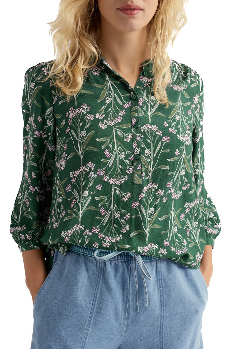Willow Floral Print Popover Top, Main, color, YARROW STUDY TREETOP