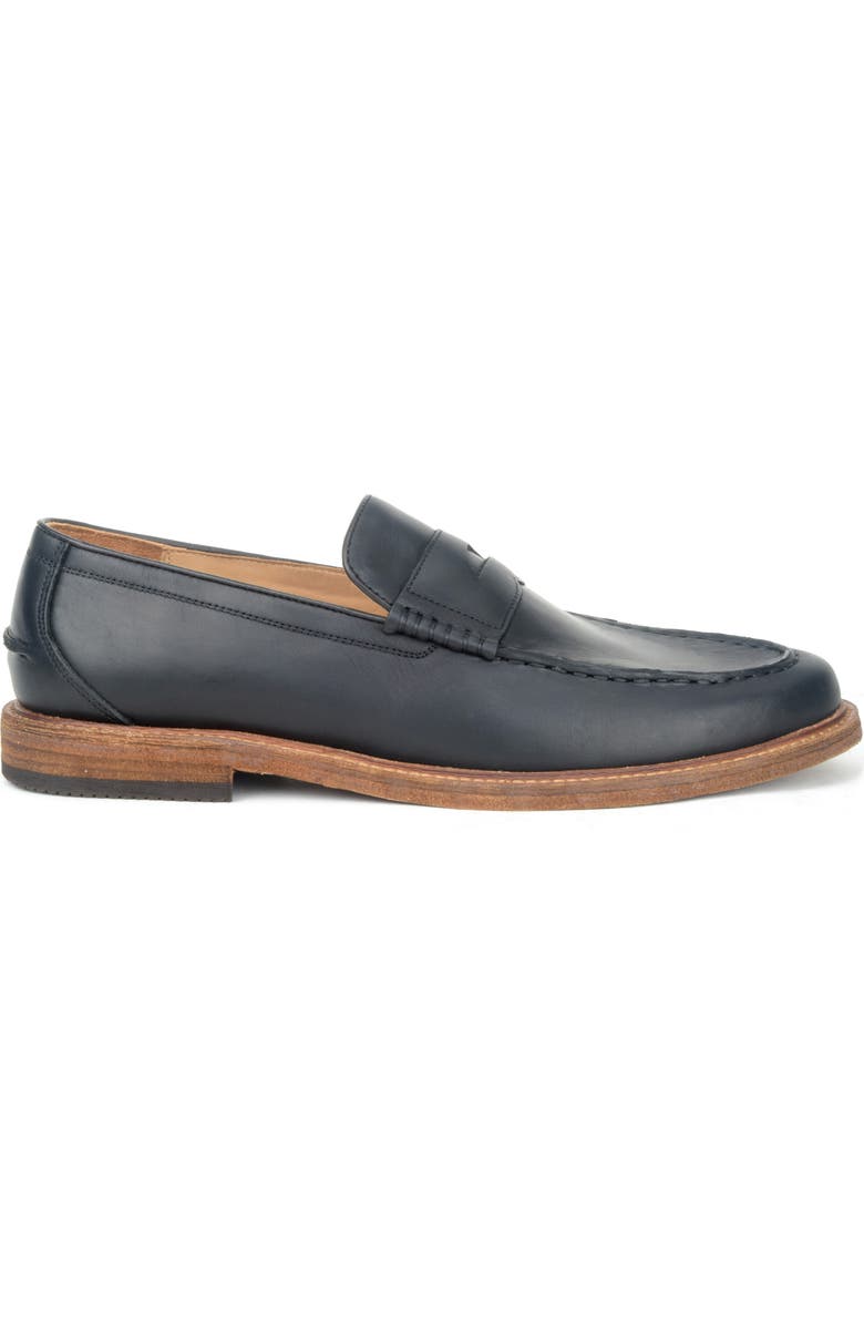 Warfield & Grand Dillinger Moc Toe Penny Loafer, Alternate, color, Black