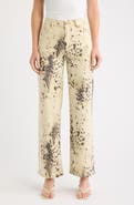 APNY Splatter Pattern Mid Rise Bootcut Jeans