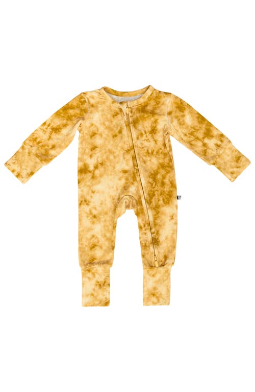 Laree + Co Tie-dye Convertible Footie In Mustard