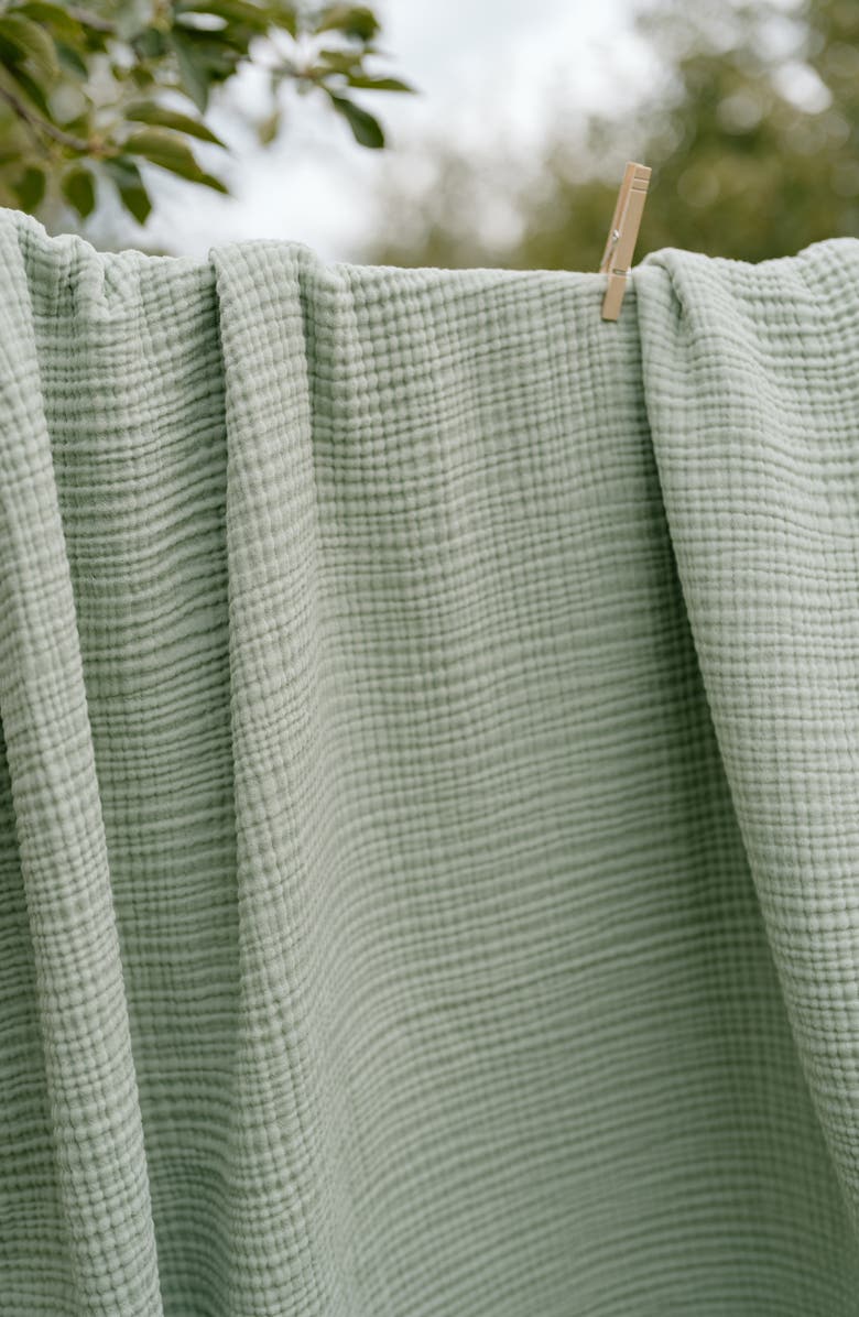 Oilo Organic Cotton Muslin Throw Blanket, Alternate, color, Sea Moss