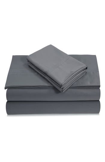 Azores Home 500 Thread Count Cotton Sateen Sheet Set In Gray