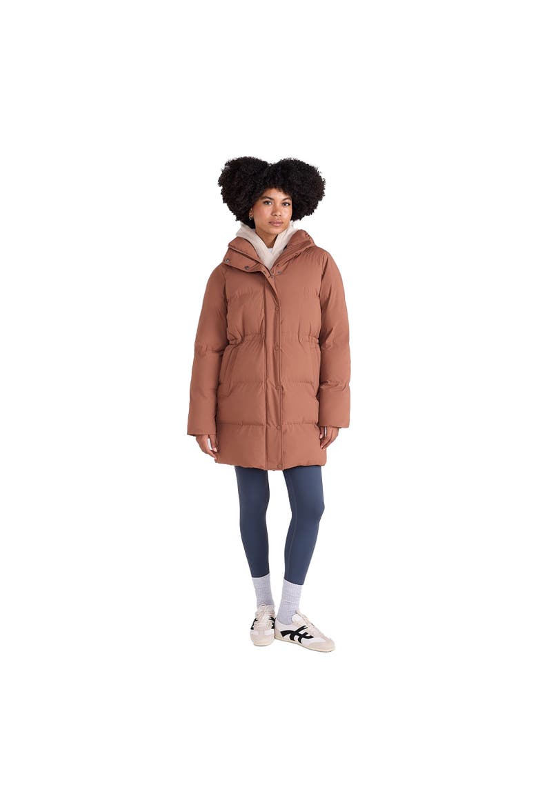 Maggie Baffled Waist Detail Coat, Alternate, color, Rust