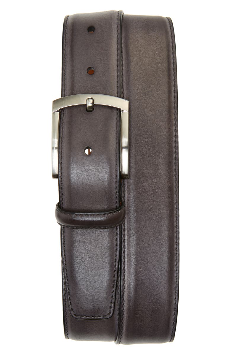 Magnanni Tanner Leather Belt, Main, color, 