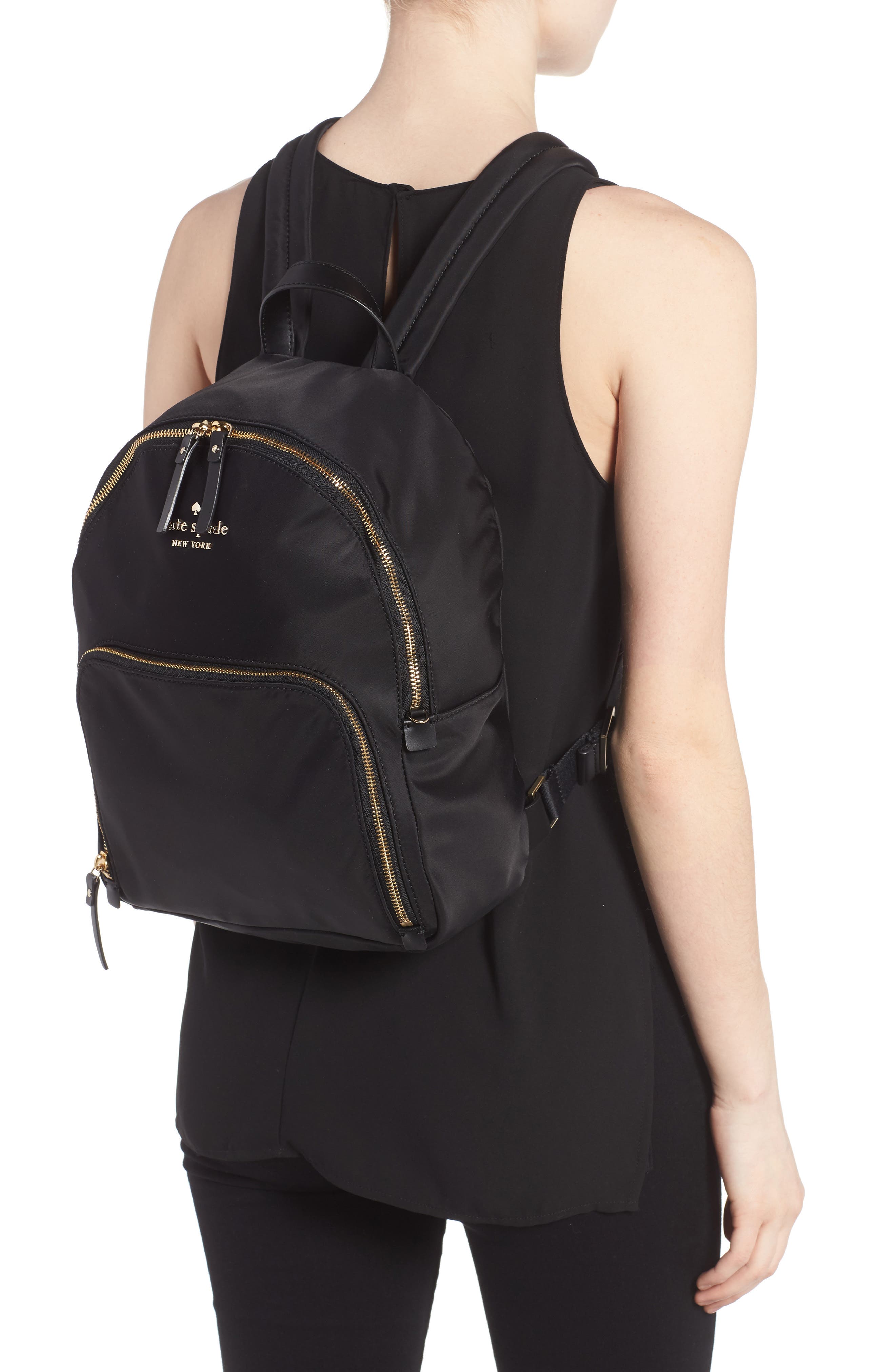 watson lane - hartley nylon backpack, Alternate, color, BLACK