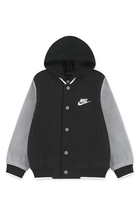 NKB HOODED VARSITY JACKET