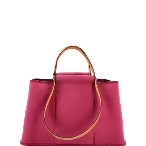 Pre-owned Hermes  Hermes Cabag Elan Toile And Leather 39 In Pink