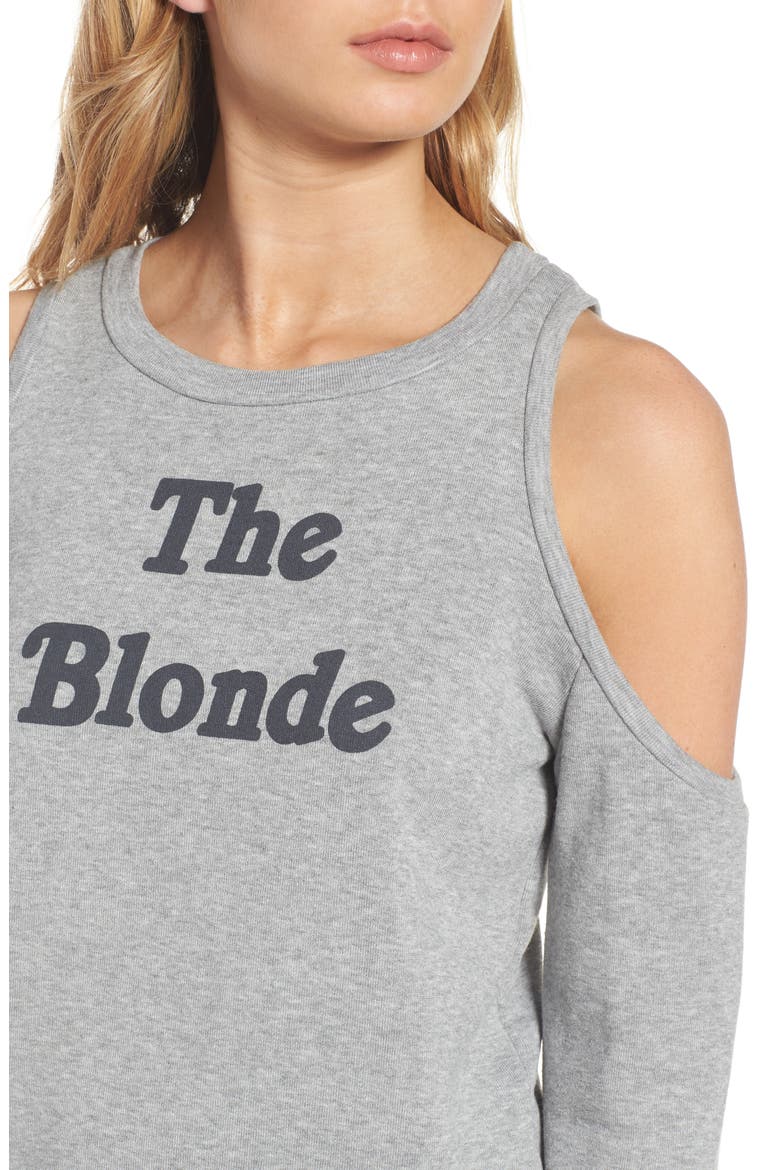 The Blonde Cold Shoulder Sweatshirt, Alternate, color, HEATHER GRAY