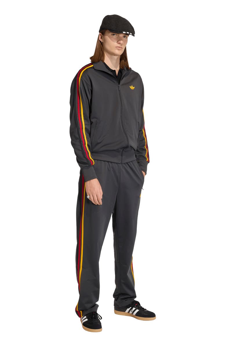 adidas Firebird Recycled Polyester Track Jacket, Alternate, color, Black/ Gold/ Red 2/ Black