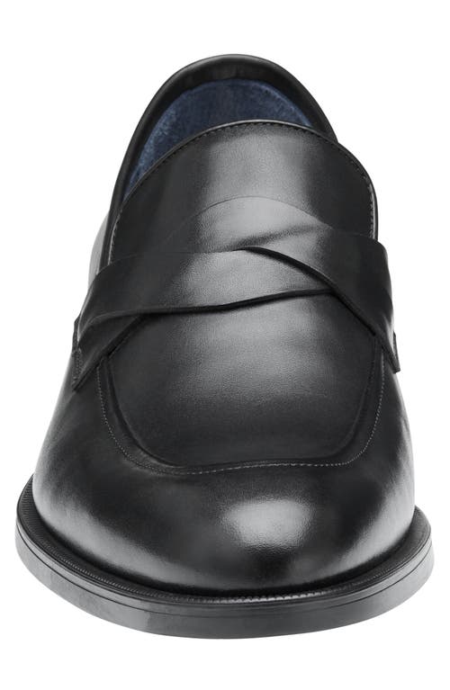 Johnston & Murphy Collection Flynch Braided Strap Loafer In Black Italian Calfskin