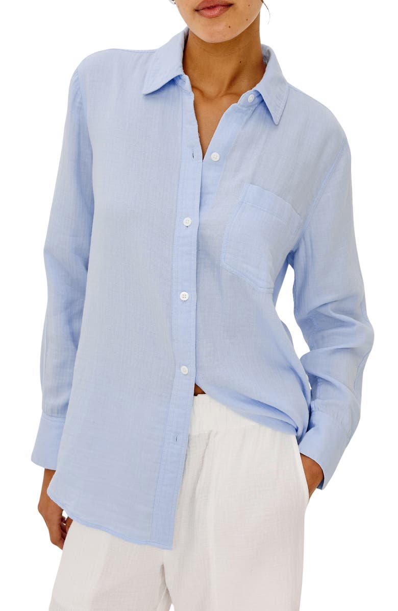 Rails Freeman Cotton Button-Up Shirt, Main, color, Bluebell