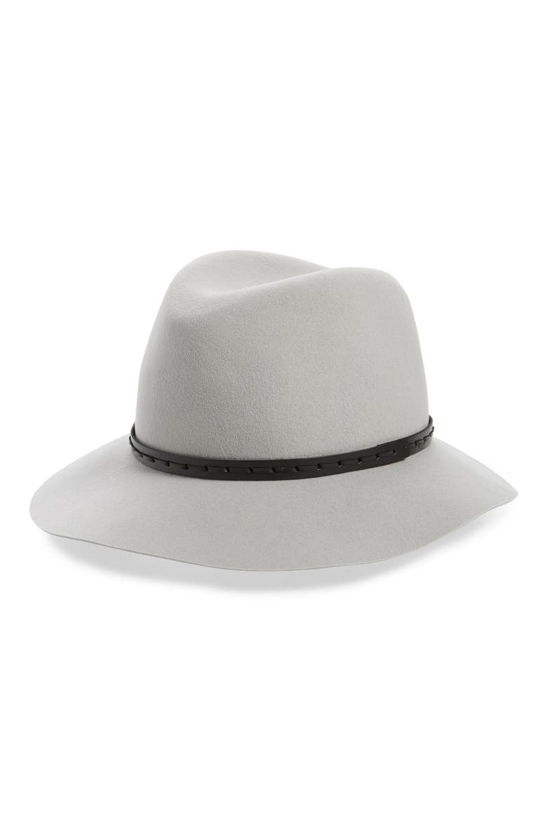 Floppy Wool Fedora, Main, color, SILVER
