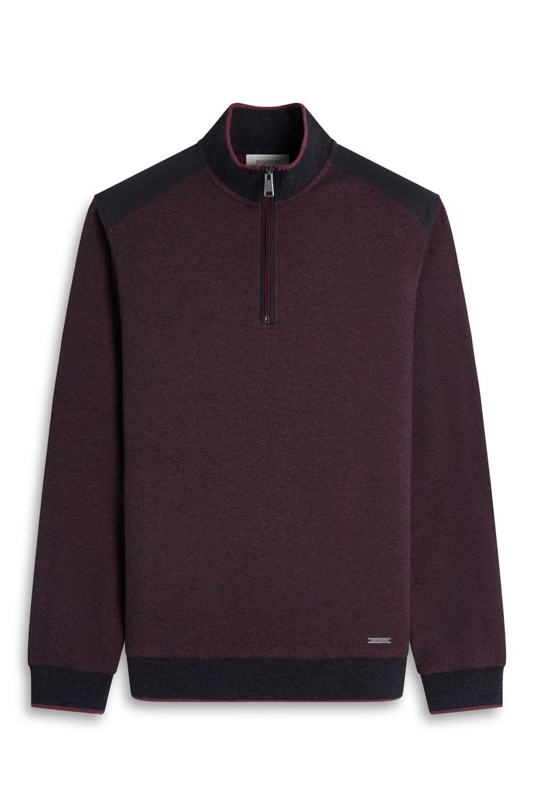 Mélange Quarter Zip Top, Alternate, color, BURGUNDY