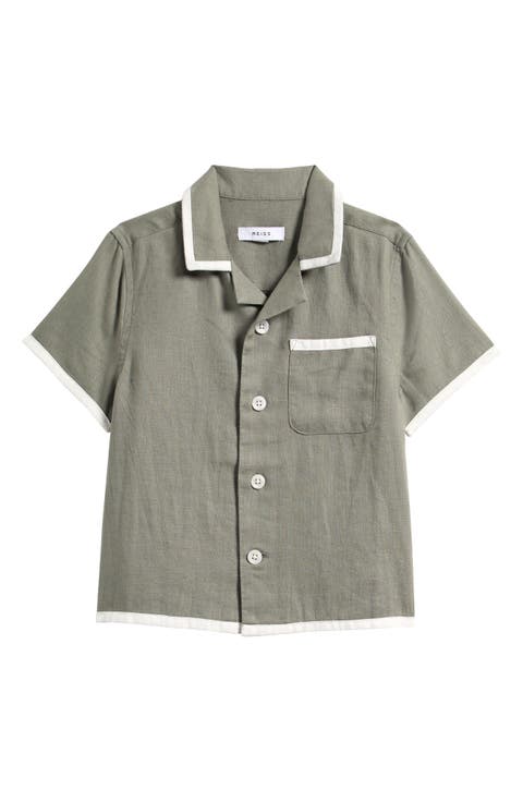 Kids' Vitan Short Sleeve Linen Camp Shirt (Little Kid)