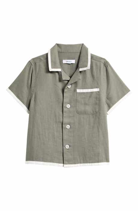 Reiss Kids' Vitan Short Sleeve Linen Camp Shirt