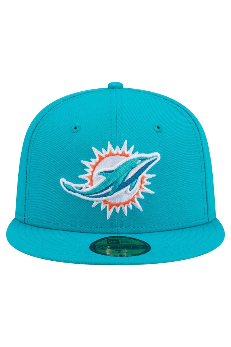 Men's New Era Aqua Miami Dolphins 59FIFTY Fitted Hat, Alternate, color, Aqua
