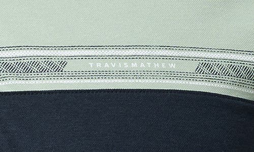 Travismathew Rustic Route Colorblock Polo In Jadeite