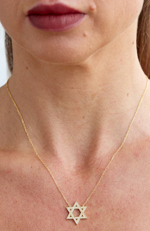 Savvy Cie Jewels Cubic Zirconia Star Of David Pendant Necklace In Gold